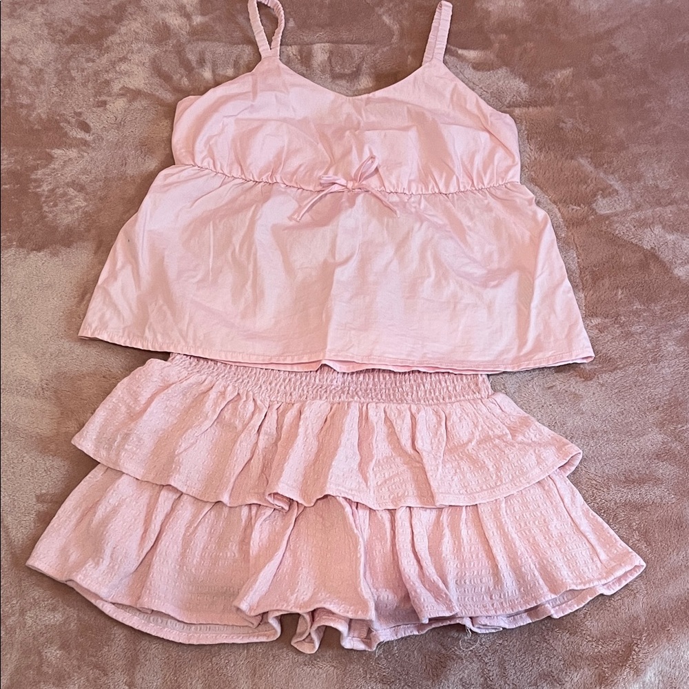 Art Class Pink Ruffled Shorts